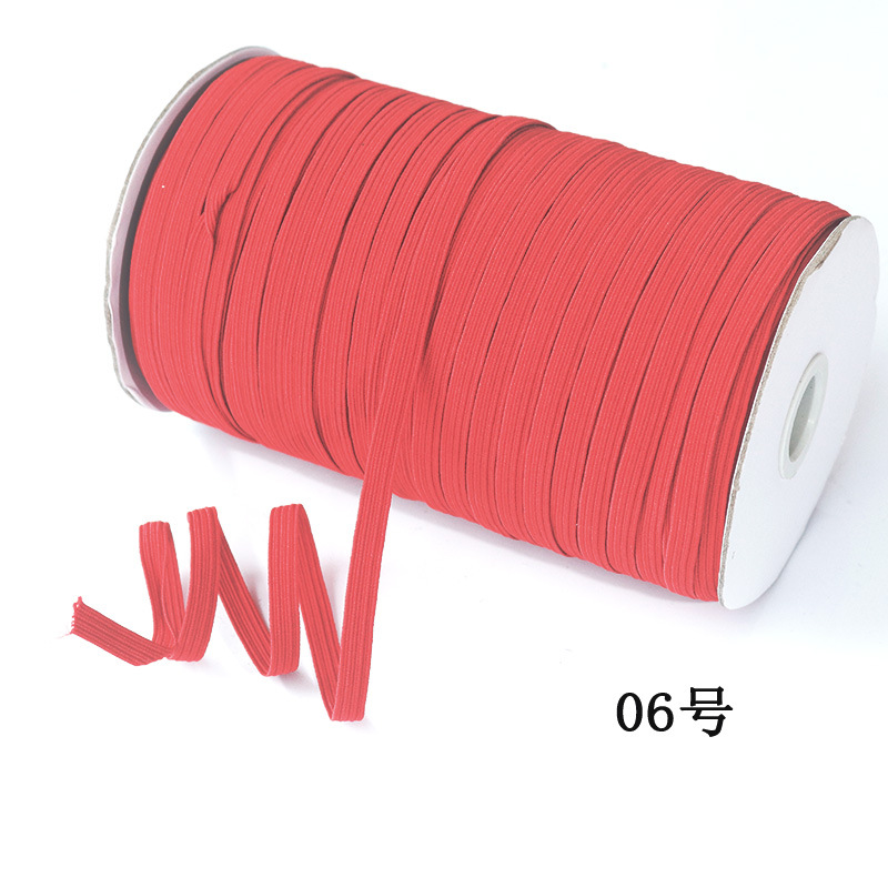 Fabricante color de alta elasticidad 6MM negro y blanco plano estrecho elástico para caminar banda elástica para caminar