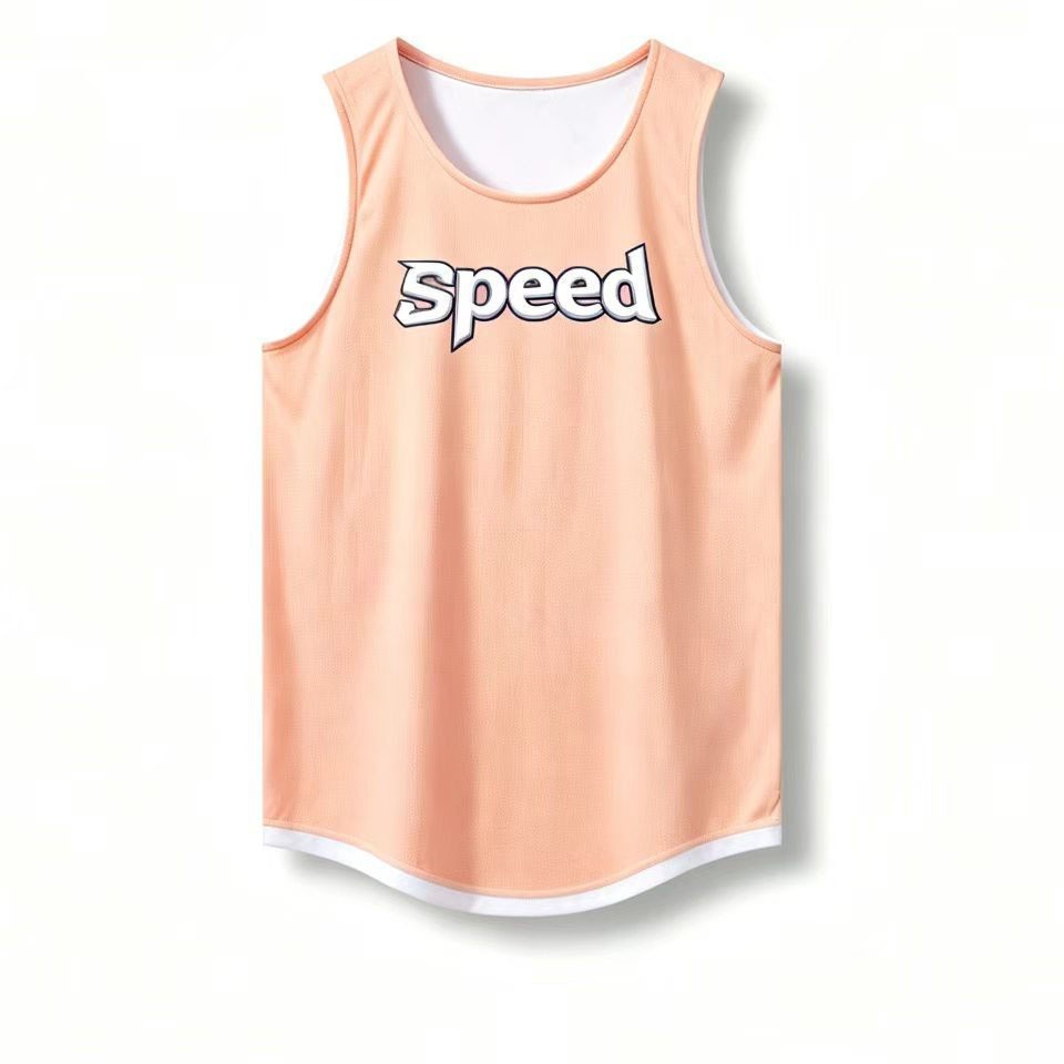 Summer new model Speed letter print mesh breathable digital sublimation polyester loose sports vest