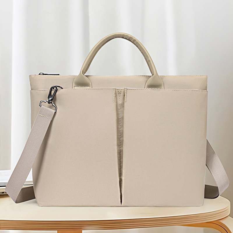 Solid color handbag ladies 13 inch 14 inch 15 inch laptop bag portable briefcase file bag printed logo