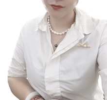 巴洛克珍珠批发 优美气质女 10-11mm白色不规则异形淡水珍珠项链