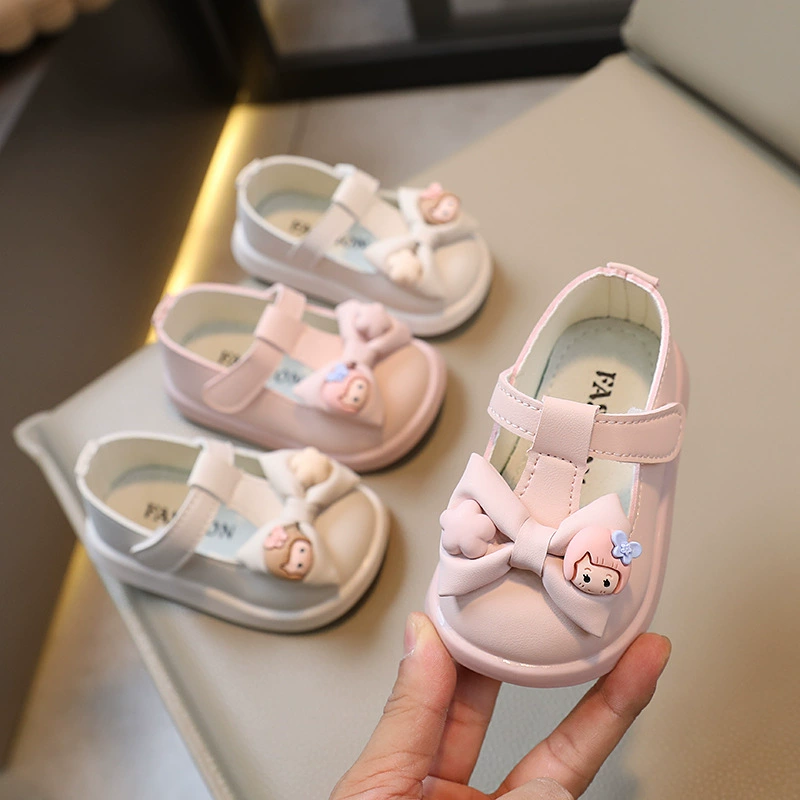 Осень 2023 Новая корейская модная детская обувь принцессы От 0 до 2 лет обувь для малышей на мягкой подошве с бантом для девочек