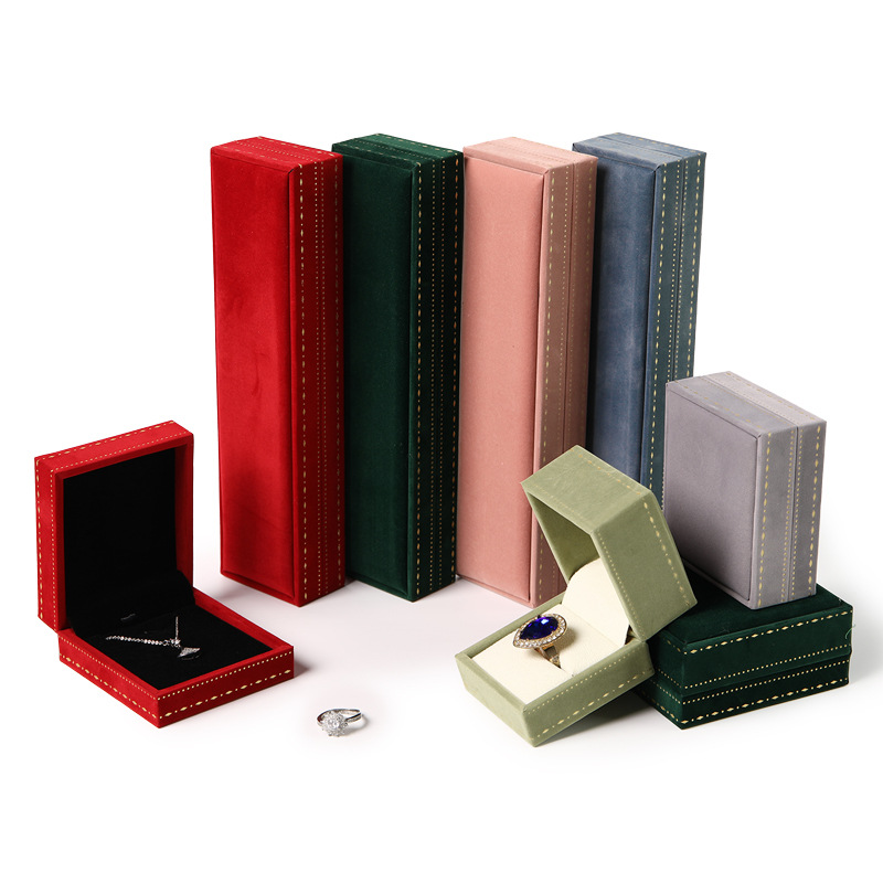 绒布首饰饰品珠宝吊坠戒指项链手镯耳环耳钉盒礼物包装盒厂家批发