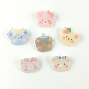 Manufacturer Wholesale Acrylic Badge Bear Brooch Cute Badge Ins Badge with Pin Student Badge Pin