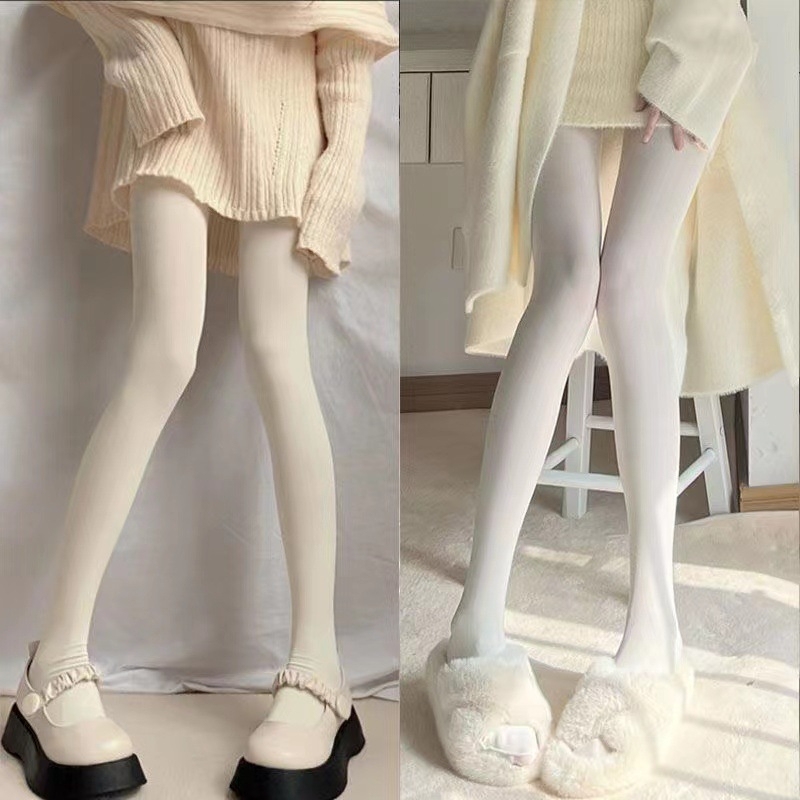 Gentle Milky White Stockings Pure Lust Style Adult Female Dance Socks Japanese Style Loli Student Jk One-Piece Leggings