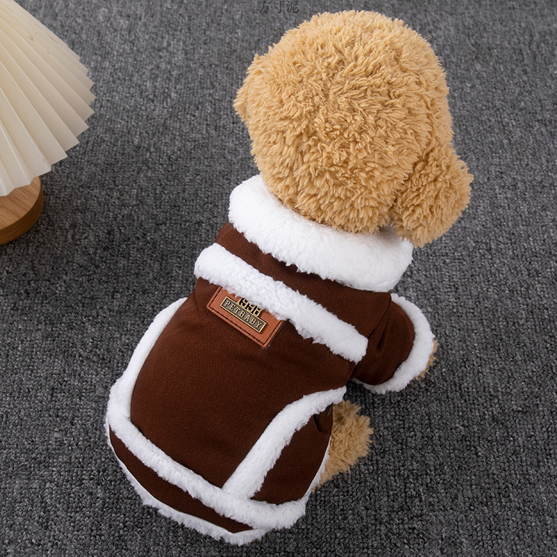 강아지 옷, 가을 겨울 옷, 플러스 벨벳과 두툼한 따뜻한 조끼, 테디 비 포메라니안 고양이 옷, 겨울 옷 도매