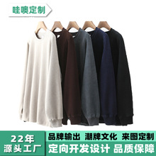 春款摇粒绒上衣情侣款加厚圆领卫衣男休闲百搭打底厂家批发定制