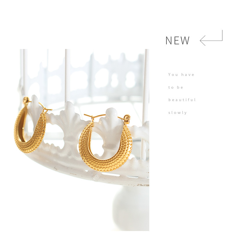 Retro U Shape Titanium Steel Earrings Metal Stainless Steel Earrings