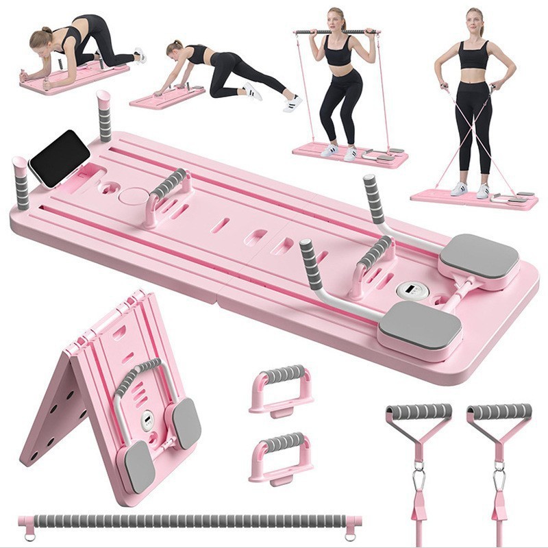 Transfronterizo multifuncional abdominal Pilates yoga conjunto de forma de cuerpo 7 en 1 estiramiento plegable placa de flexiones para el hogar image 16