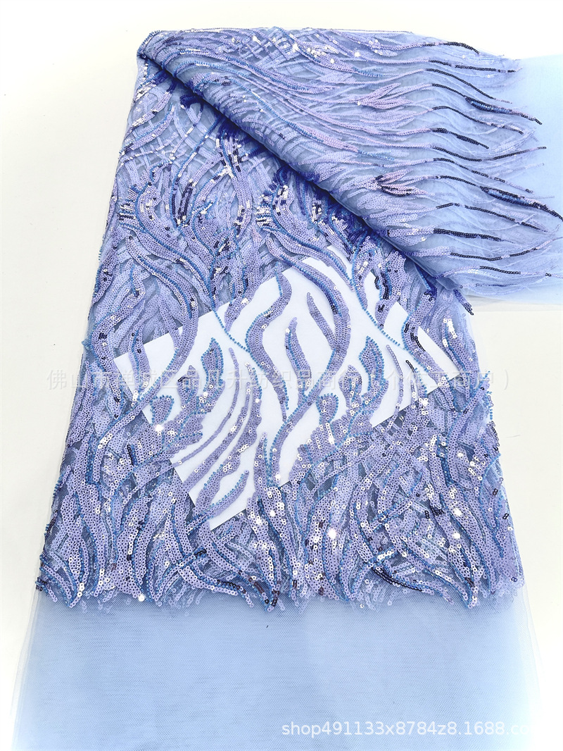 Tejido de malla de lenta bordada tridimensional Vestido de novia de moda Vestido de moda Tela de encaje LACE