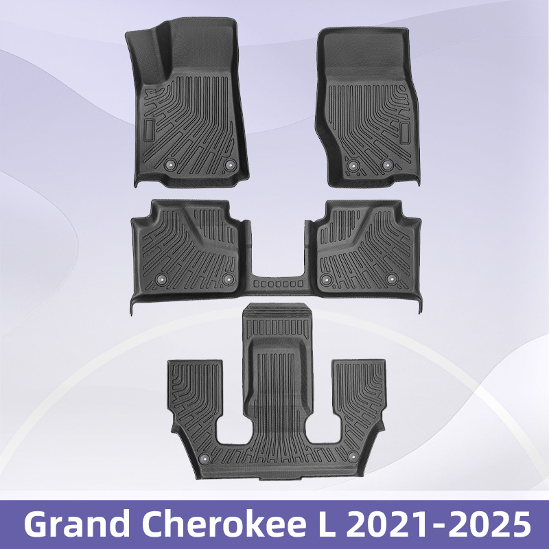 Para Grand Cherokee L 2021 - 2025 TPE Foot Pad 3D All Weather Material Backpack Pad