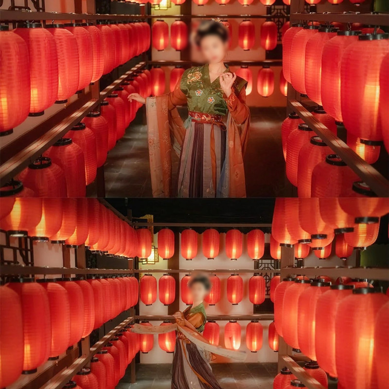 Linterna antigua Hanfu accesorios de tiro DIY linterna de pared linterna Festival linterna misterio estilo Tang estilo antiguo linterna de la boda decoración