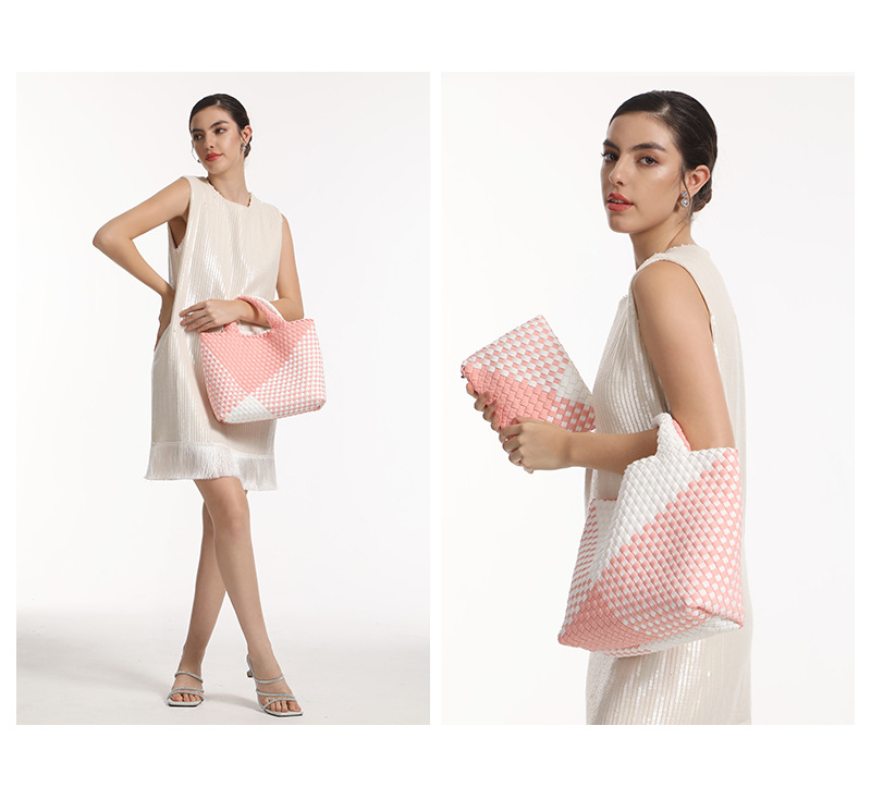 Tote Bag 2024 New Product Launch Top Quality Medium Size Edited Advanced Color Matching Handbag Double Bag High-end Women's Bag _voghion.com