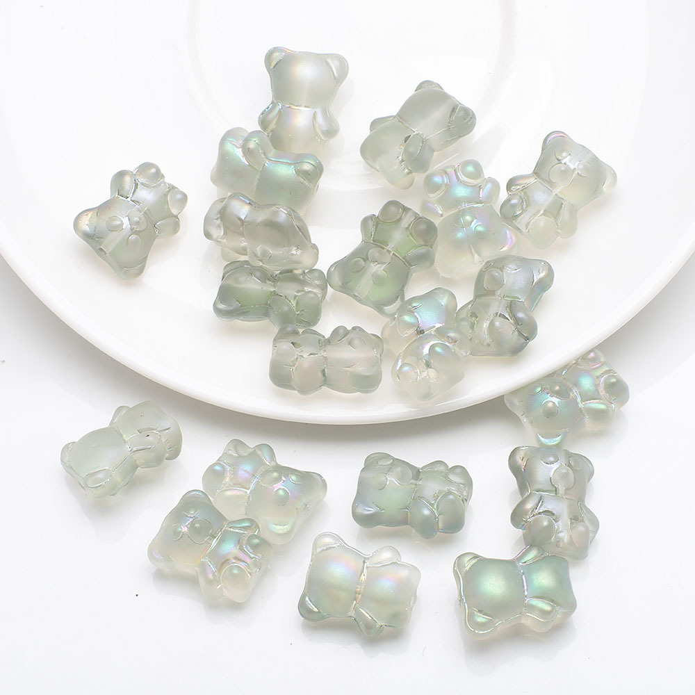 20 PCS/Package 12 * 14mm Hole 1~1.9mm Glass Bear Beads display picture 13