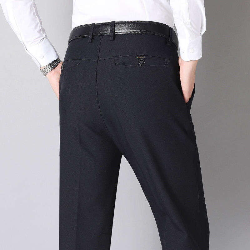 [Free Shipping Except for Remote Areas] Summer and Autumn Straight-Leg Business Suit Pants for Men, Casual Pants for Middle-Aged and Elderly Men