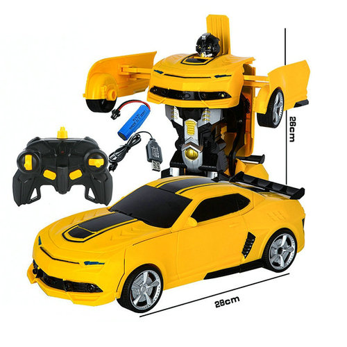 Cross-border wireless remote control transforming car charging toy car children's toy transforming robot simulation model sports car