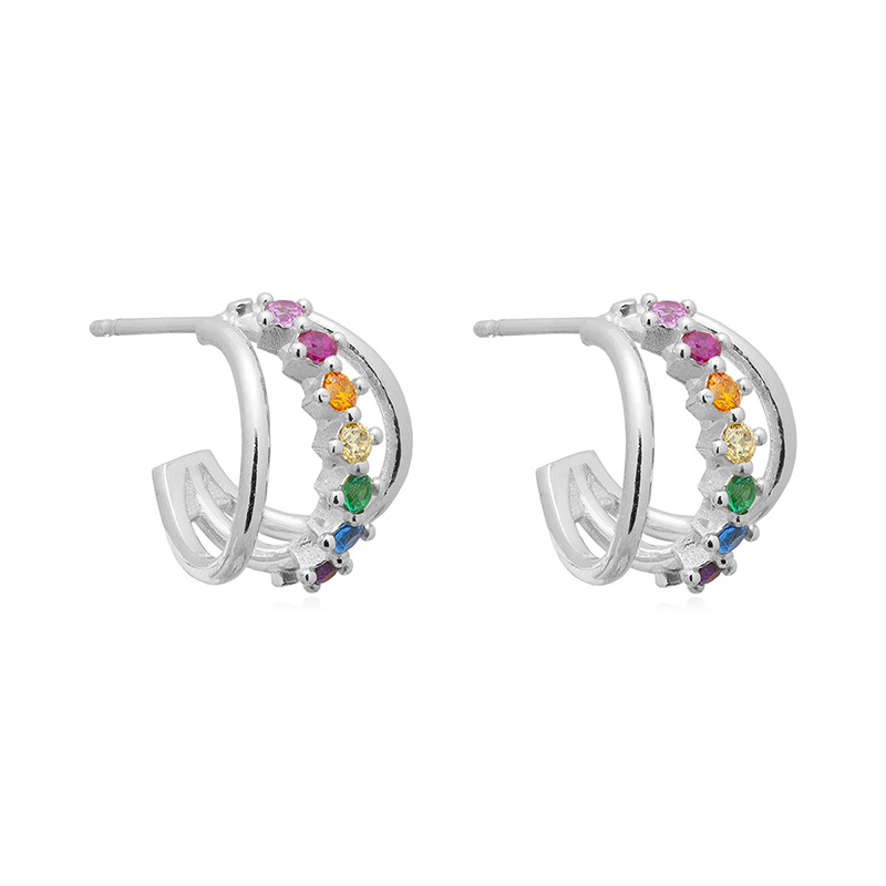 3g Weight Copper Ear Needle Material Zircon Inlay Material Ear Studs Classification 1 Pair Quantity Holiday, Daily Occasion Copper Material Solid Color Pattern Women's Gender Inlay Design Simple Style, Classic Style Style 1 Pair Simple Style Classic Style Solid Color Inlay Copper Zircon Ear Studs 8