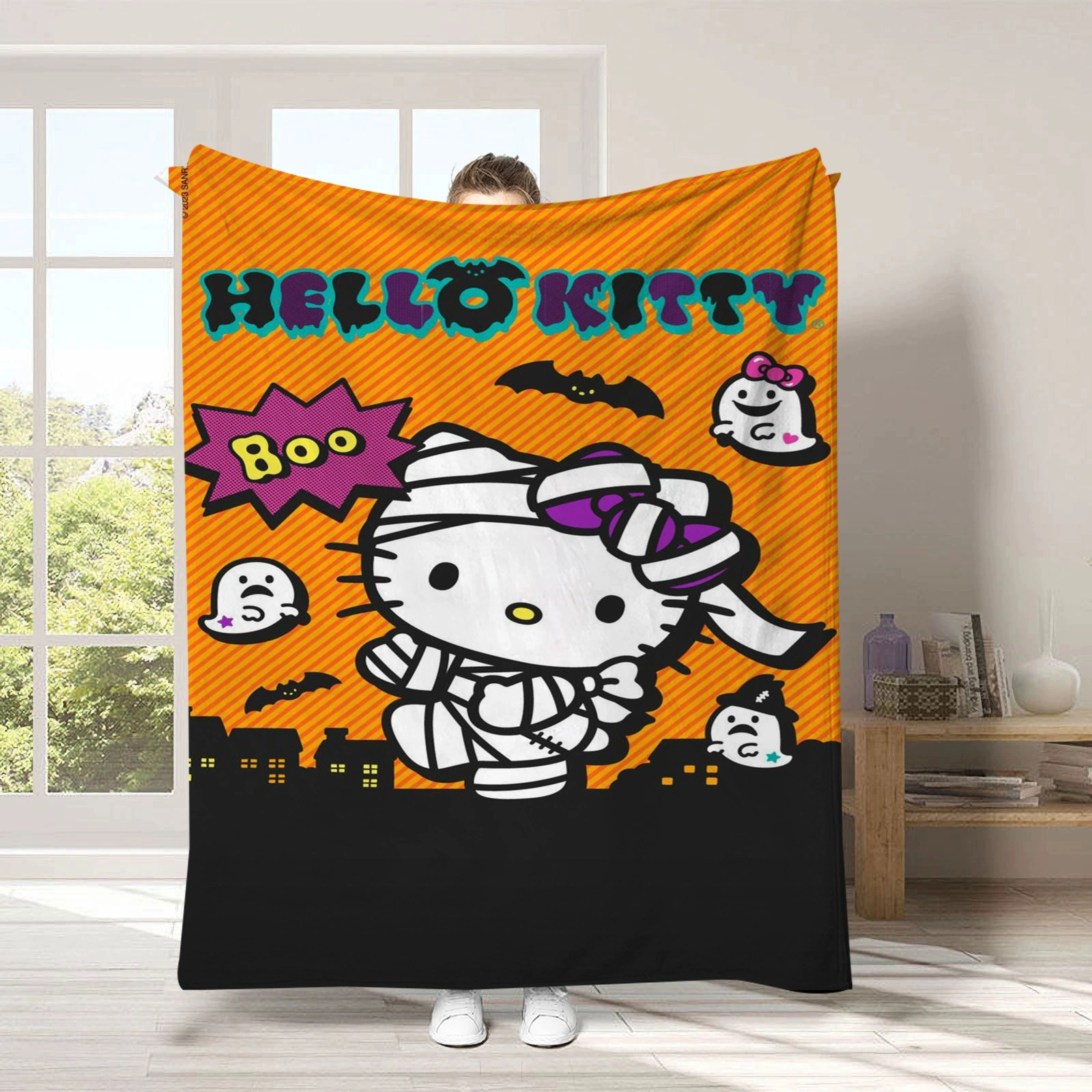Hello kitty, детское одеяло для сна, диван для сна, хэллоуин, увеличенная толщина, (跨境贸易)