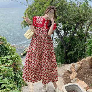 实价孕妇装2025夏季新款碎花连衣裙孕妇装百搭甜美潮妈连衣裙