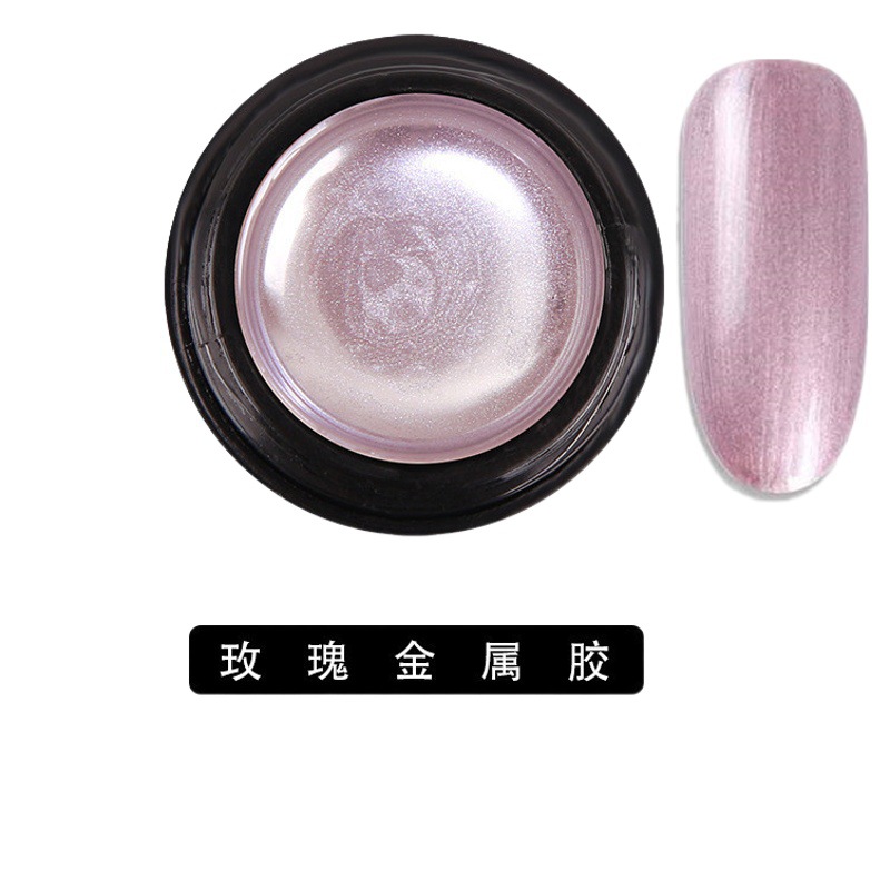 Pegamento de metal Estilo japonés manicura fototerapia pegamento de aceite de uñas Oro Plata Espejo borde gancho línea de dibujo de alambre pegamento pintado 8ML paquete