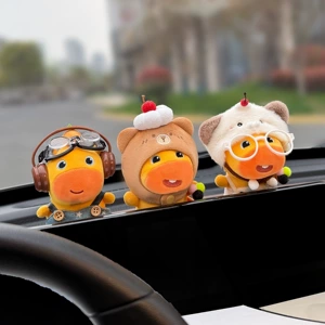 Authentic Capybara Lulu Car Ornament, Car Dashboard Display Screen Decorative Doll, Interior Car Accessory Figurine