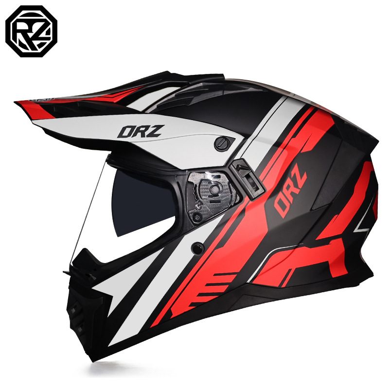 Cascos de Motocicleta Transfronterizos, Cascos de Carretera, Cascos de Una Sola Lente para Hombres y Mujeres, Cascos Integrales de Rally para Carretera y Todoterreno, Cascos para Viajes de Larga Distancia en Motocicleta