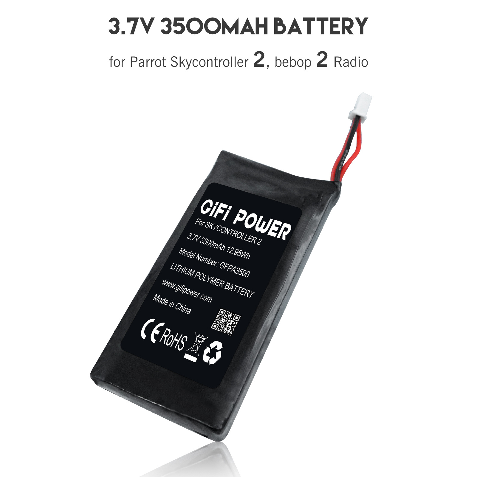 3.7V 3500mAh 遥控器电池 适用于 Parrot Skycontroller 2