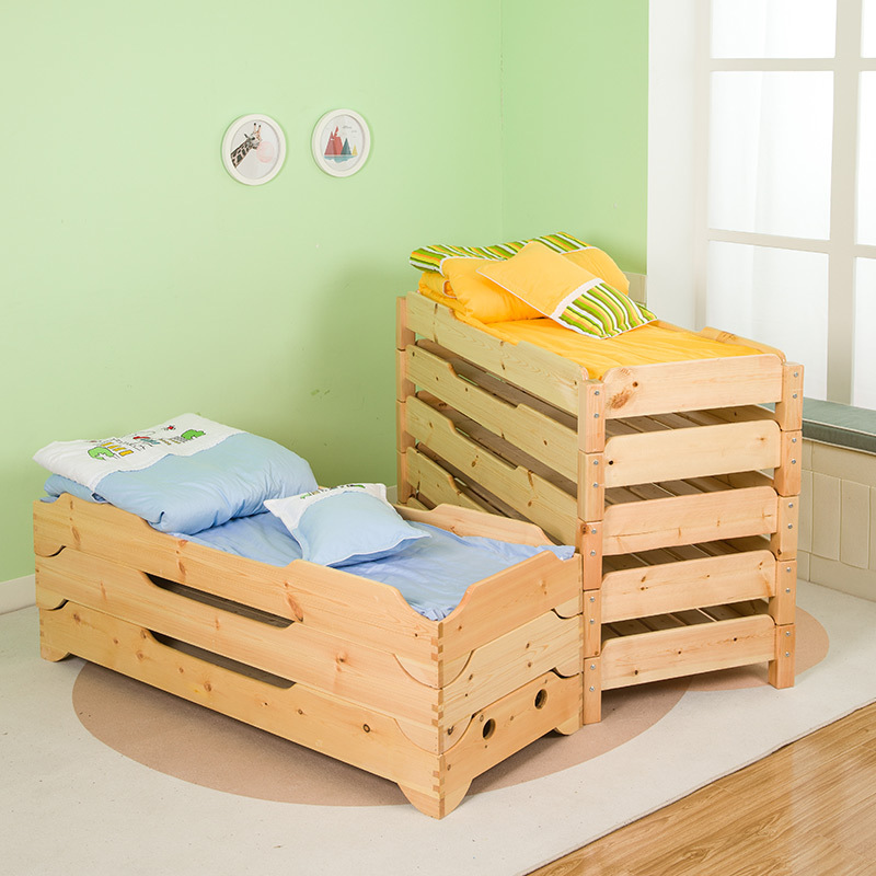 Kindergarten Stacking Bed Kindergarten Nap Bed Children's Bed Single Small Bed Solid Wood Bed Solid Wood Pine Bed