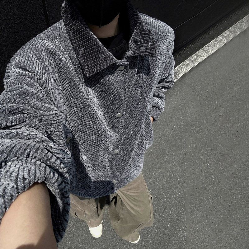 Men's Autumn Tops Hong Kong Style Ins Trendy Casual Jacket Men's Spring and Autumn Versatile Loose Korean Style Trendy Handsome Jacket