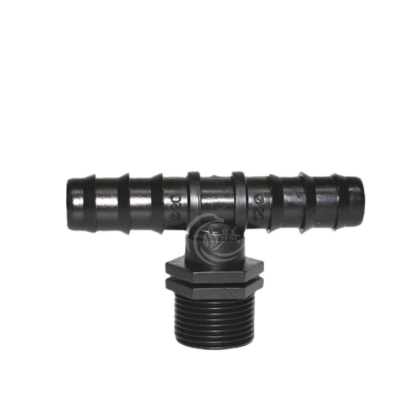20 PE tubo 6 dientes externos tee invernadero microrroyección goteo accesorios de tubería PE tubo enchufe accesorios de conexión simple 25 filamento externo