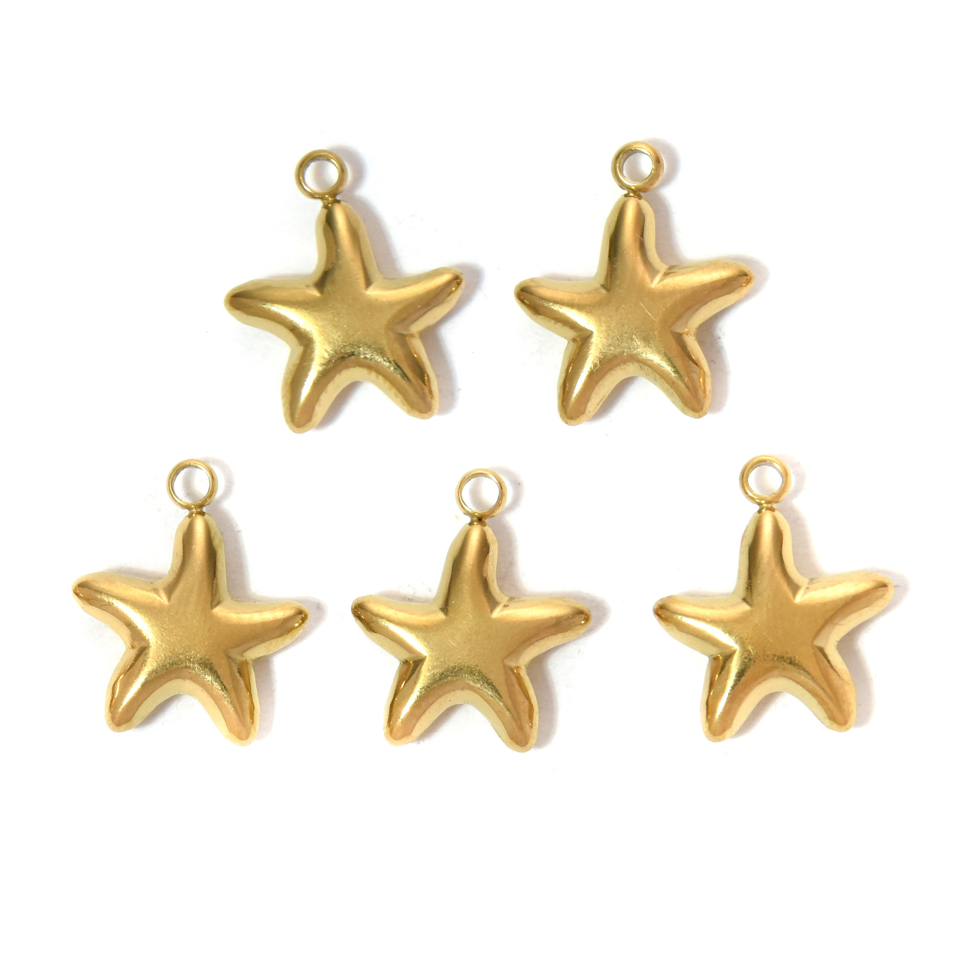 12g Weight 5 PCS/Package 304 Stainless Steel Starfish Pendant