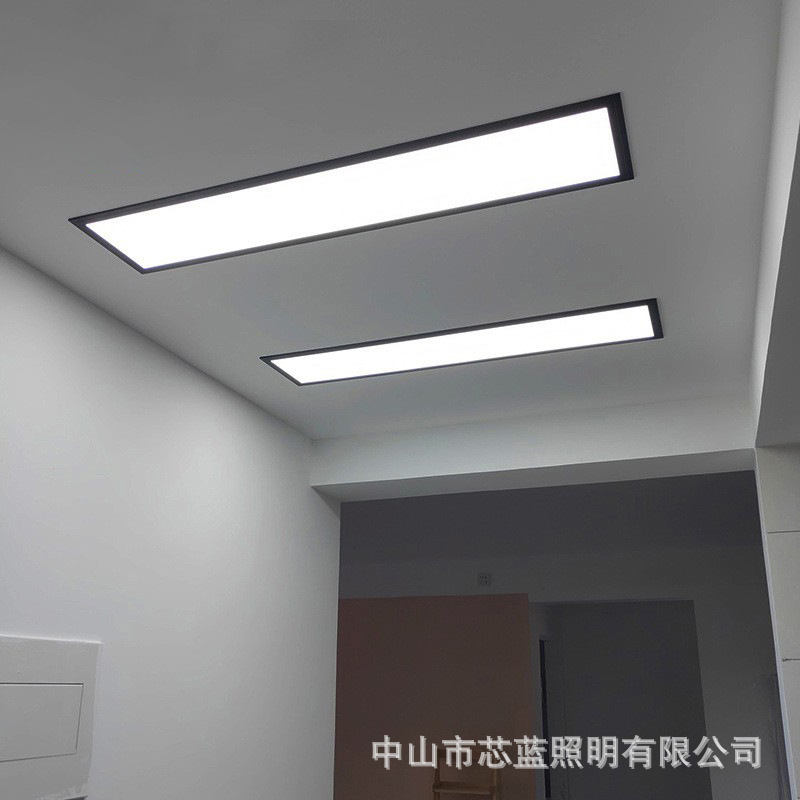 Resorte ultrafino incrustado LED lámpara de tira simple oficina techo pasillo garaje pasillo de montaje oculto lámpara plana