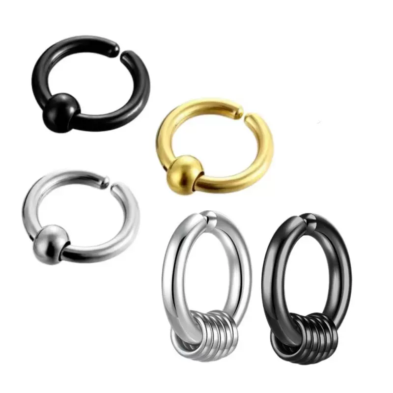 耳夹无耳洞耳环男女生线圈耳钉可夹耳饰圆圈耳扣假耳圈韩钛钢耳蜗
