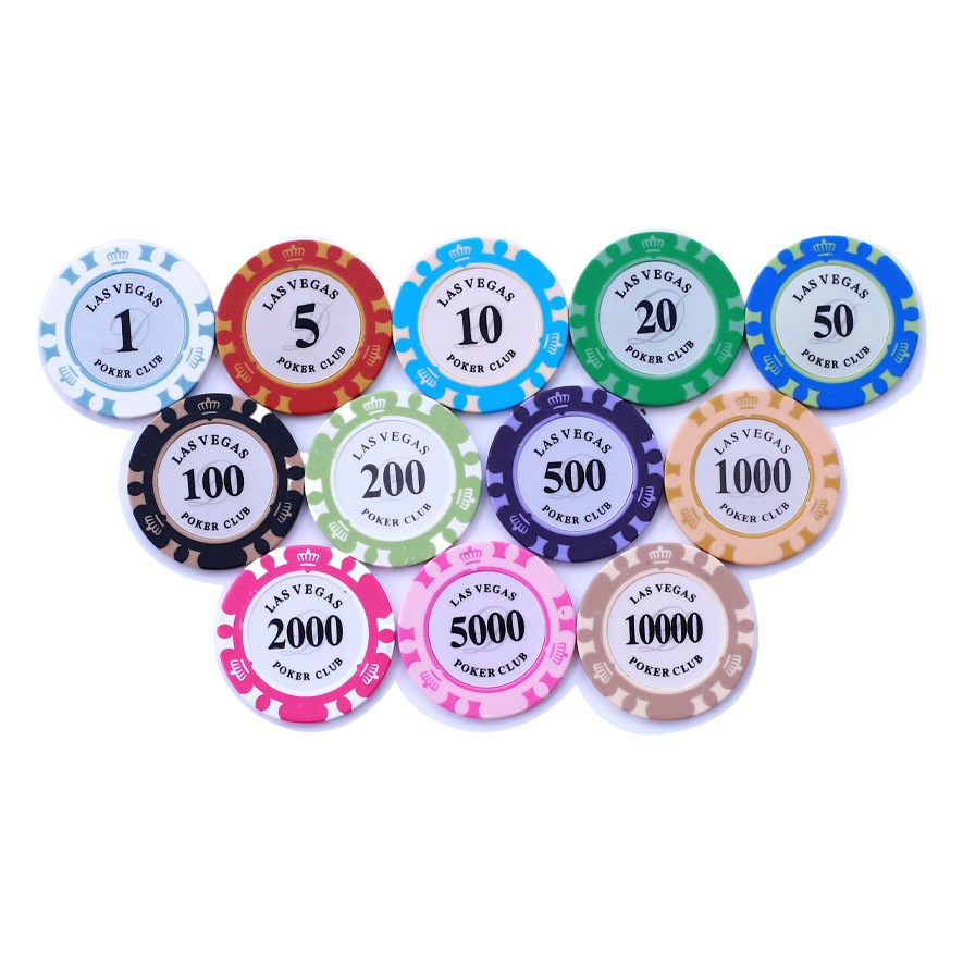 Factory Direct selling clay chip entertainment chess room plastic chip crown 13.5g points coin plastic chip piece