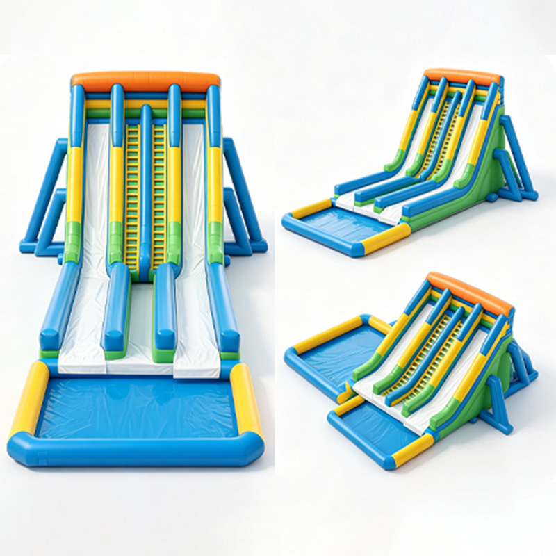 tobogan de agua infláble gran equipo de parque acuático móvil al aire libre piscina para adultos piscina infantil instalaciones combinadas