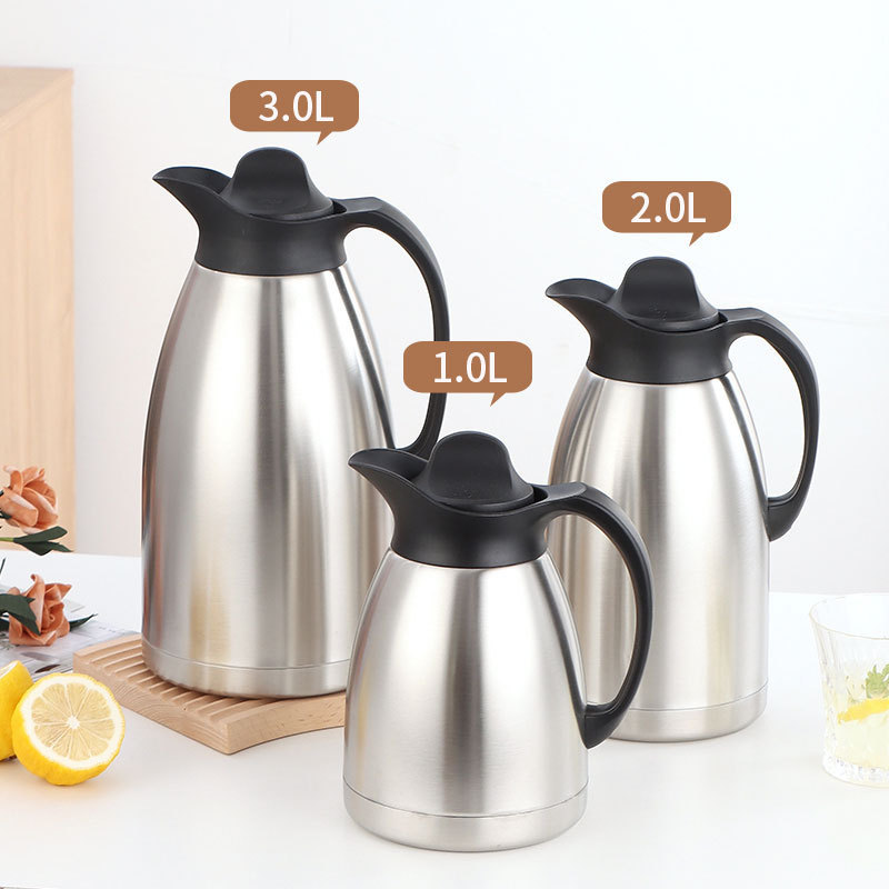 Stainless Steel Dormitory Thermos 3L Large Capacity Teapot Coffee Pot Double-Layer Vacuum Hot Water Bottle Thermos Cup