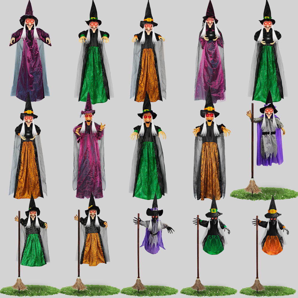 Muñeca Fantasma Colgante con Voz Activada, Brillante y que Grita, para Decoración de Halloween, Casa Embrujada, Escape Room, Serie Bruja