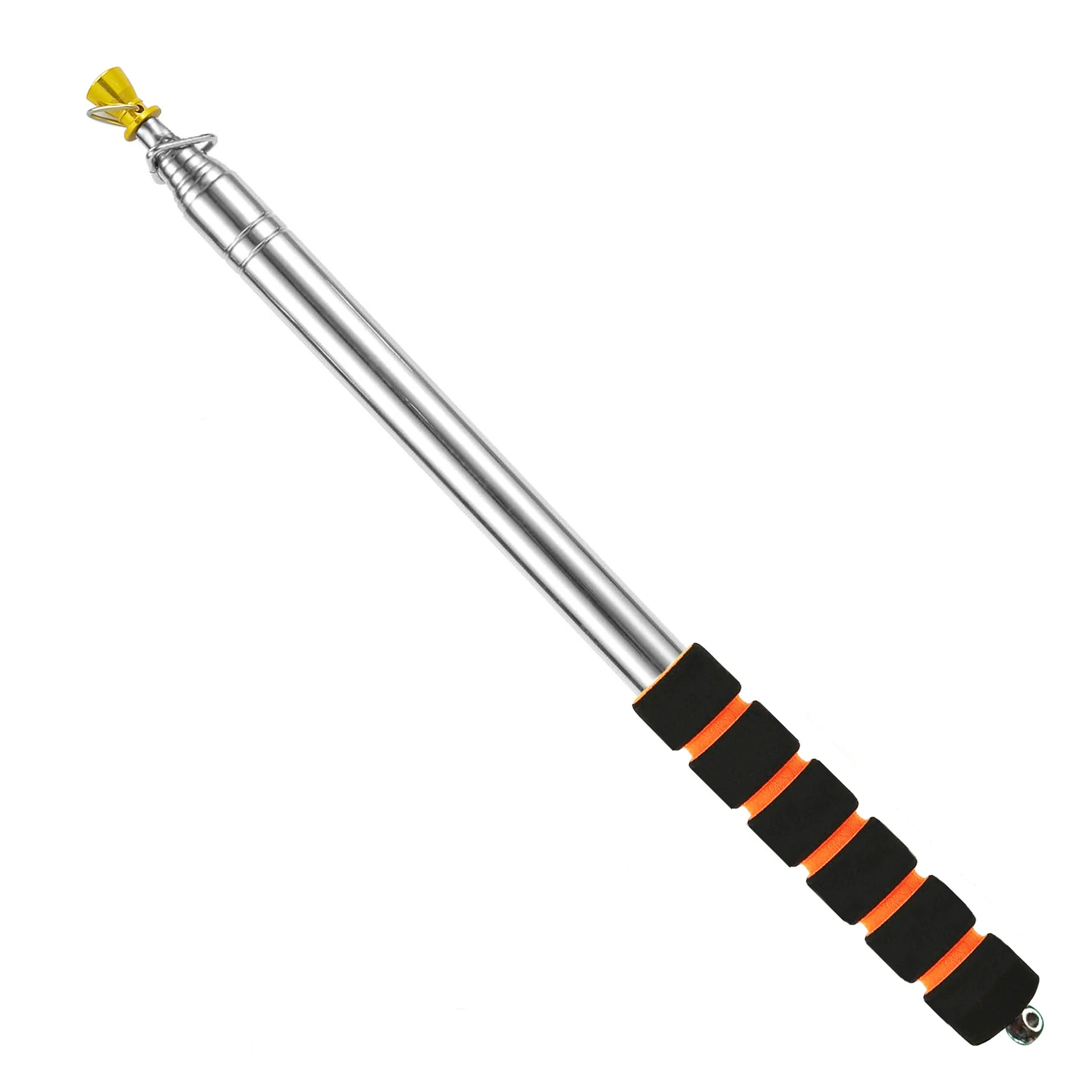 Telescopic bold flagpole hand-crank flagpole stainless steel telescopic teaching whip black telescopic full set of snap buckle Anhui factory