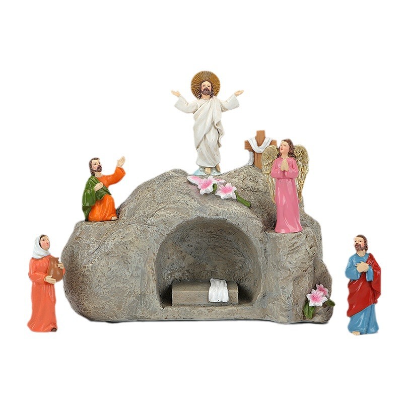 Escenas de Pascua realistas transfronterizas decoraciones creativas personajes clásicos regalos de vacaciones decoración artesanía de resina