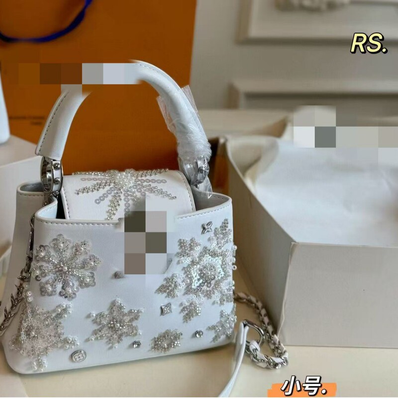 25新品女包bring花篮子tote包镶钻水桶包单肩斜挎链丝绒女包|undefined