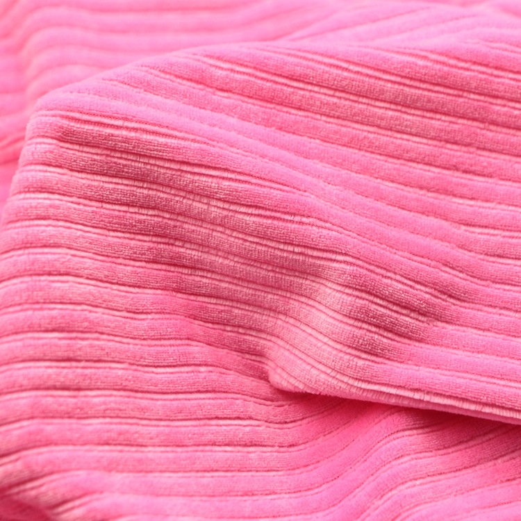 荧光涤氨纶7x2抽条天鹅绒弹力坑条灯芯绒抽条仿棉绒天鹅绒布面料