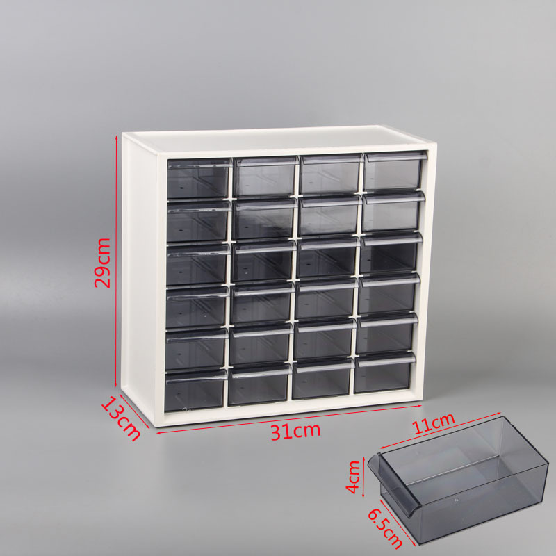 24 drawers white