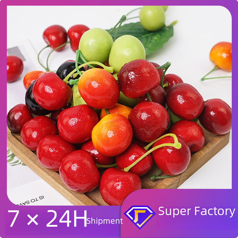 Strict selection of foam indoor home soft decoration props living room ornaments simulation fruit cherries model simulation Cherry