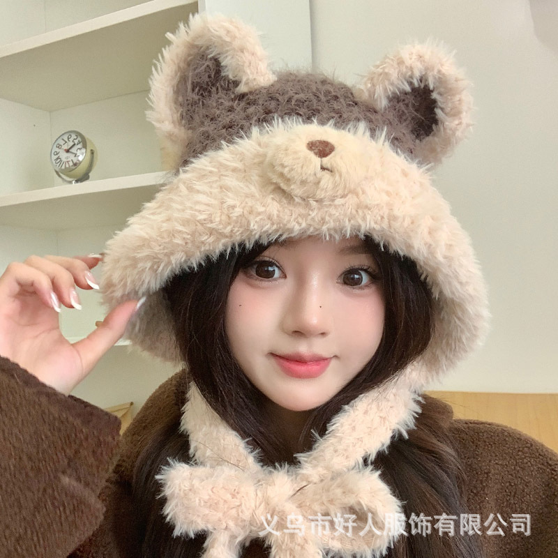 鹿角雷锋帽子女秋冬季日系可爱毛球加厚保暖护耳帽户外滑雪防寒帽|undefined