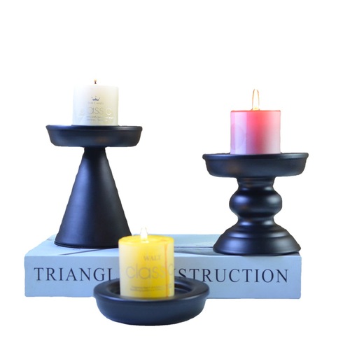 AMZ new creative iron candle tray black American scented candle cup romantic atmosphere decorative candle holder