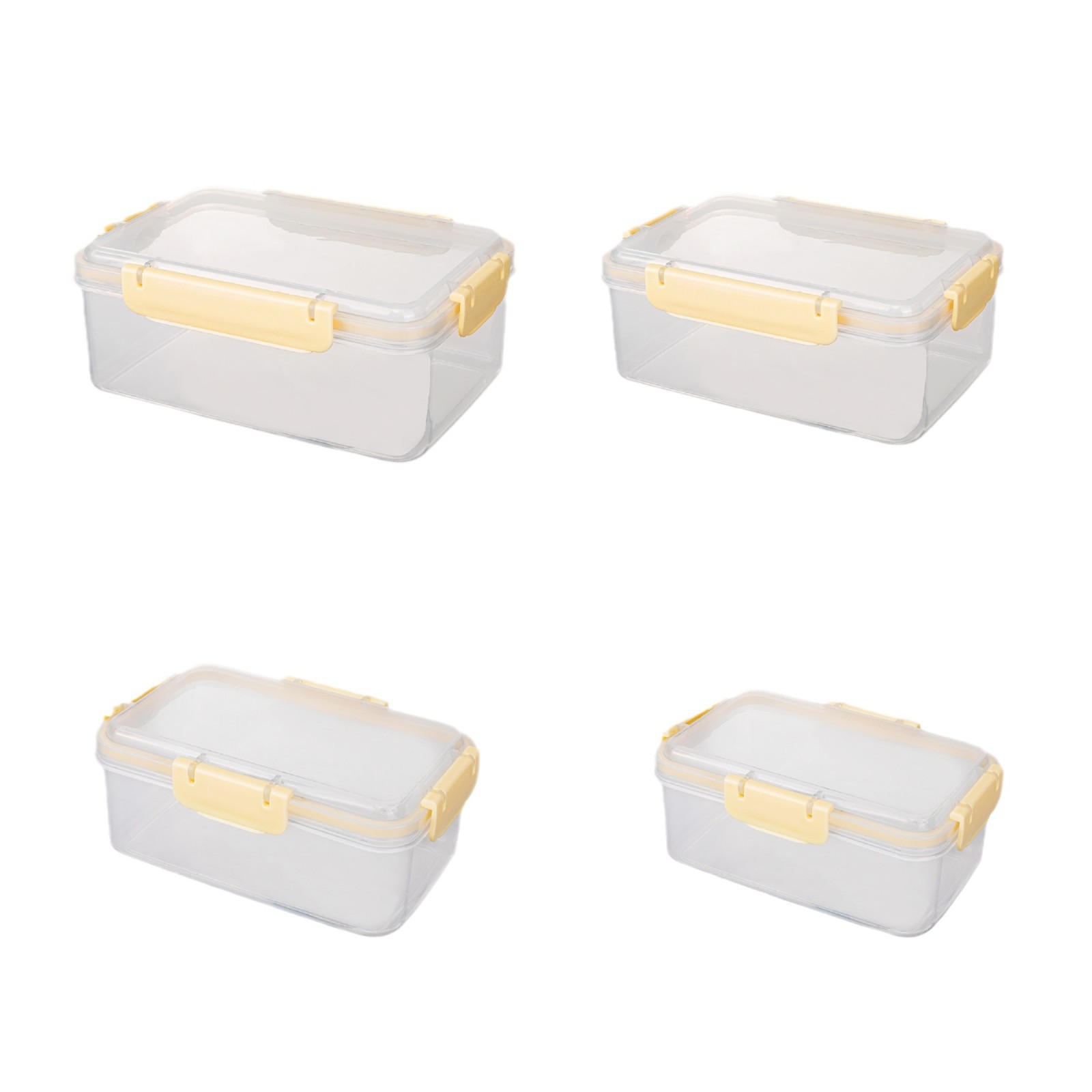 Caja de almacenamiento fresco Caja de plástico transparente Refrigerador rectangular Caja de almacenamiento de grado alimenticio sellado especial con cubierta