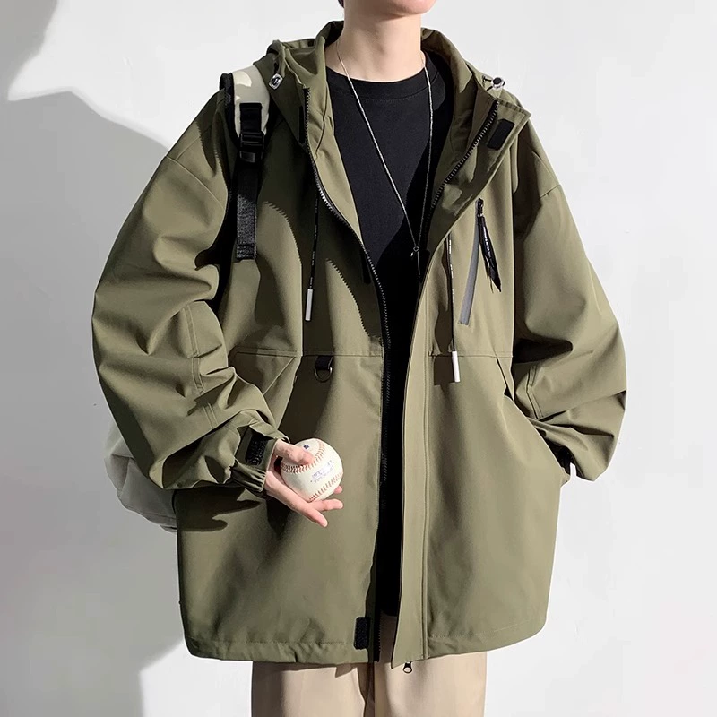 Осенняя куртка, ветро- и водоотталкивающий худи для отдыха, oversized