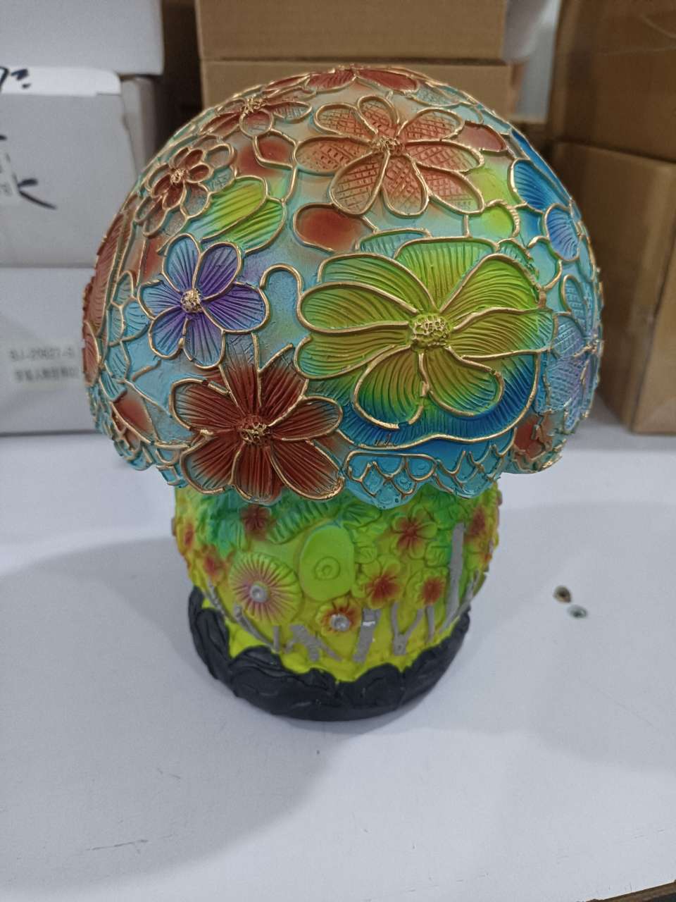 Transfronterizo nuevo colorido seta lámpara luminosa decoración hogar patio diseño decoración resina artesanía