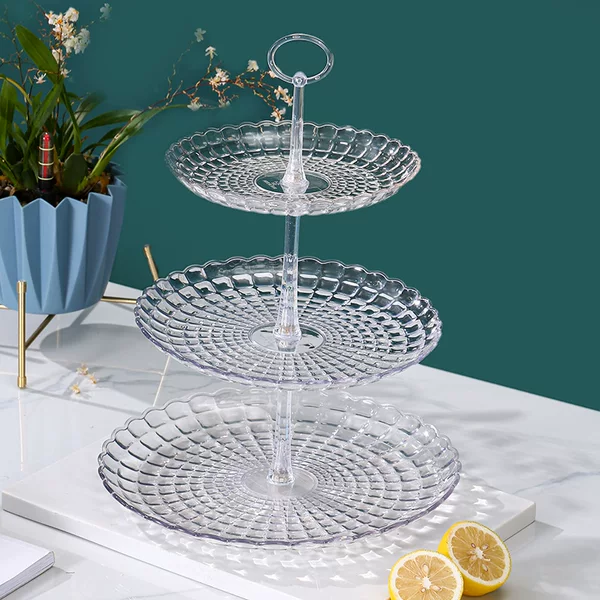 European-style Simple Plastic Cake Rack High-level Three-layer Fruit Afternoon Tea Snack Rack Event Venue Pastry Tray