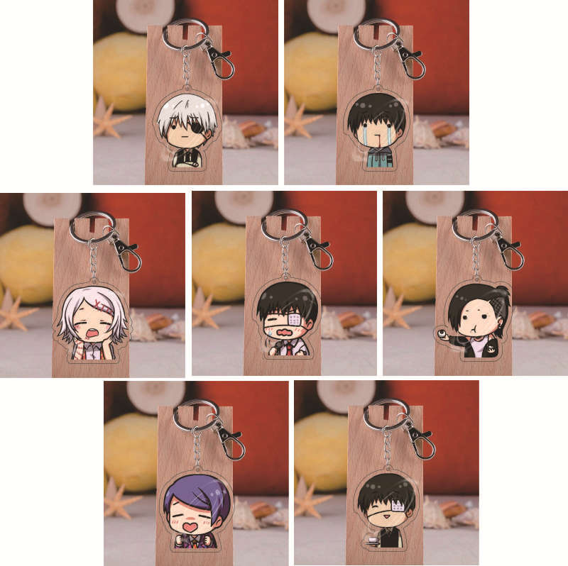 东京喰种周边动漫食尸鬼 金木研钥匙扣亚克力挂件 呗月山什造货源