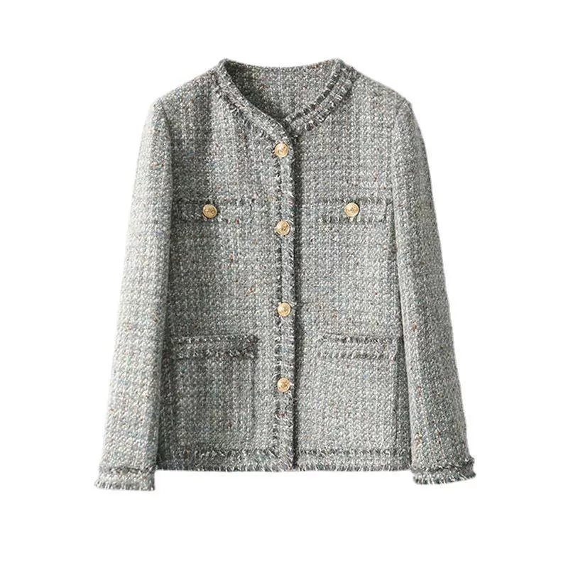 Свитерная элитная короткая куртка, стиль Chanel, французский стиль, городской стиль